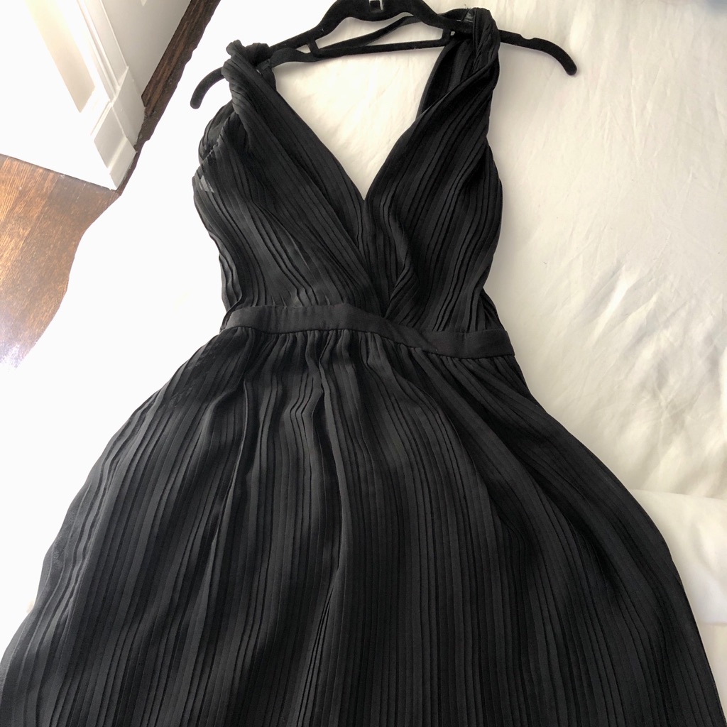 Maje Pleaded Little Black Dress